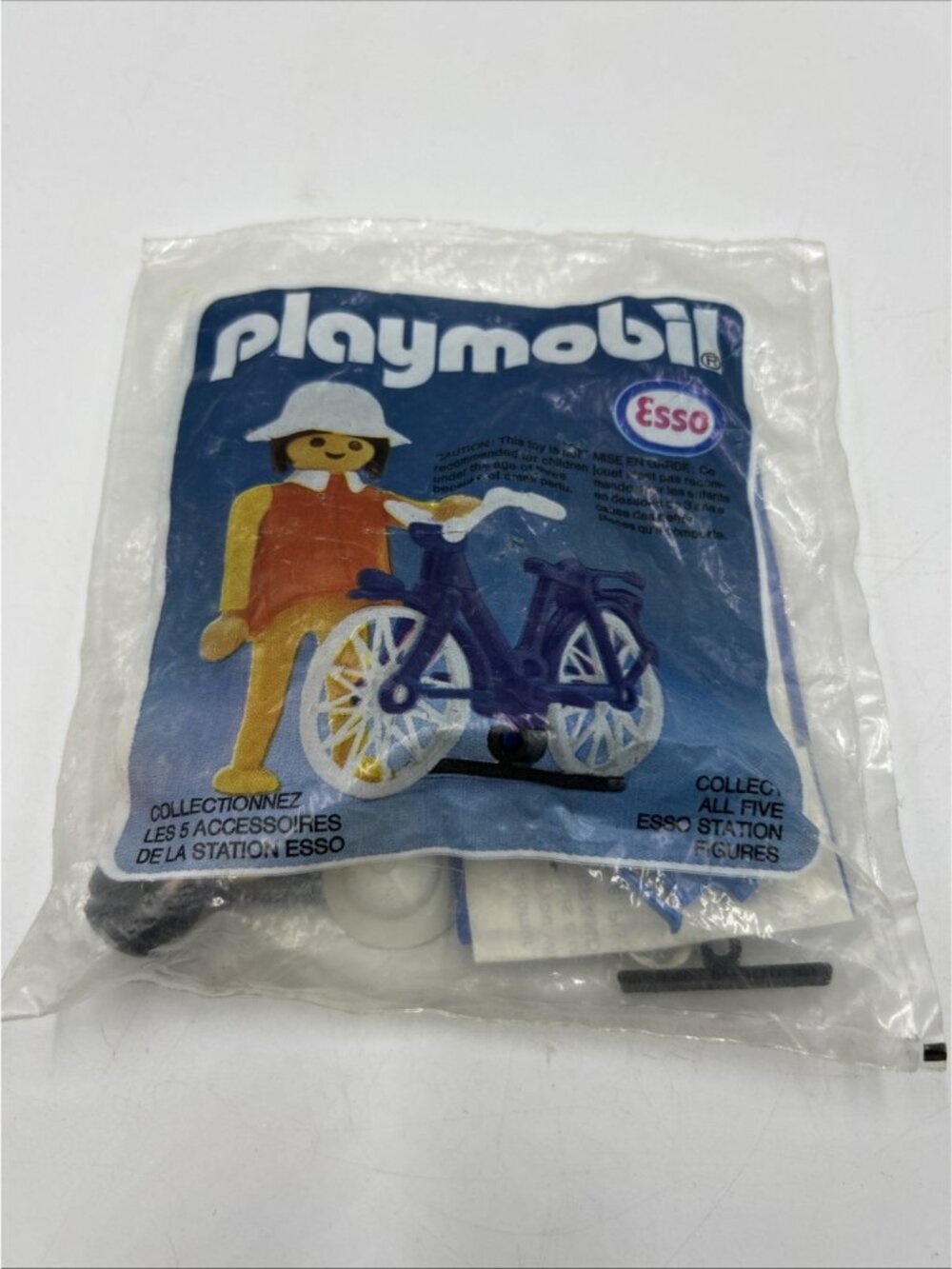 Vintage PLAYMOBIL ESSO Woman & Bike 1985 SEALED Figurine New rare✅